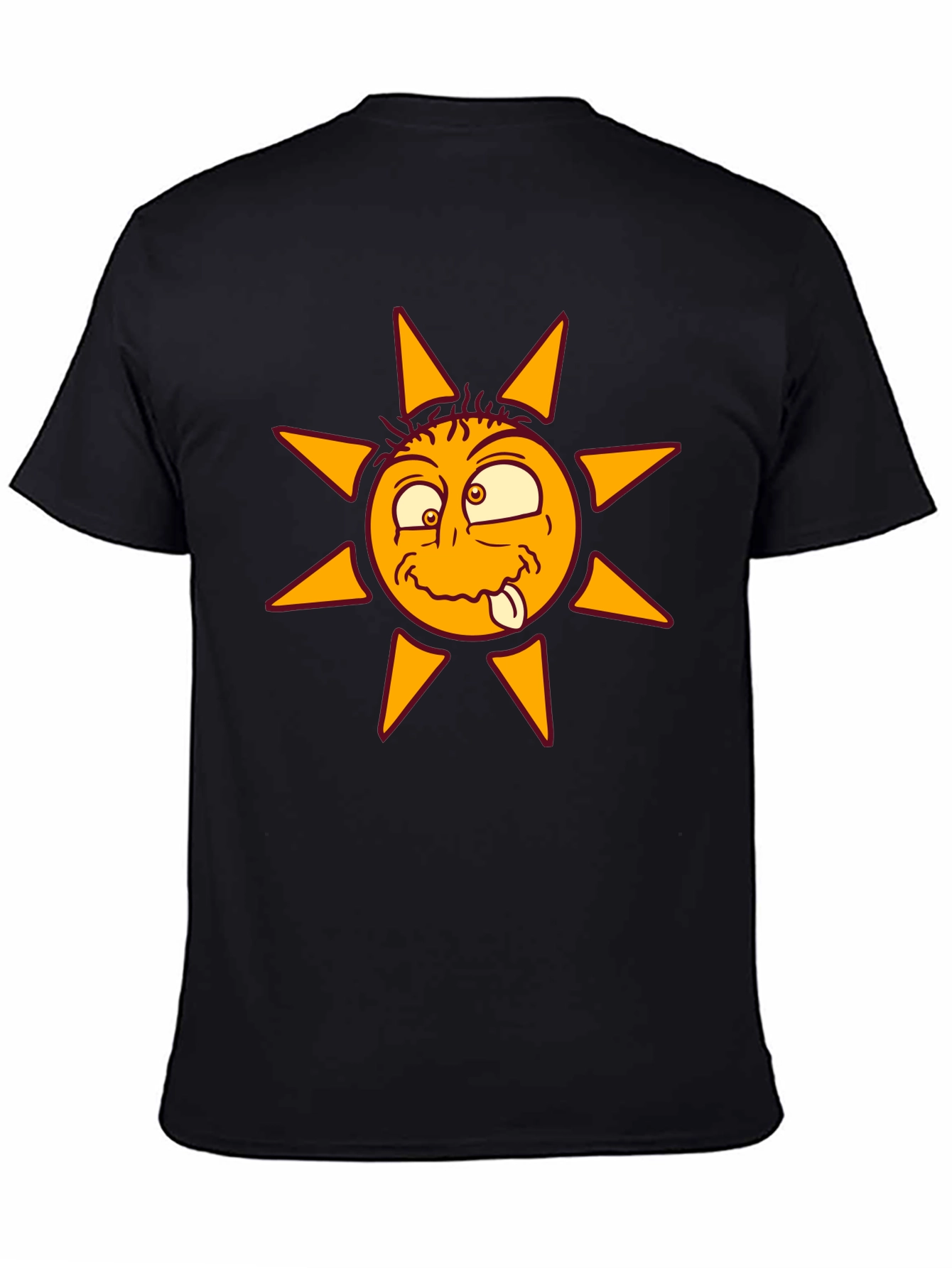 Funny Sun Graphic Black T-Shirt