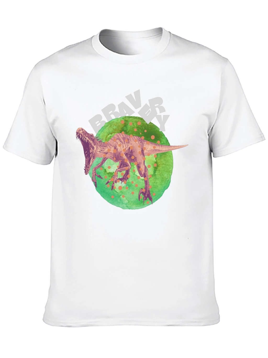 Dino Bravery Tee - Bold Graphic Print on Black