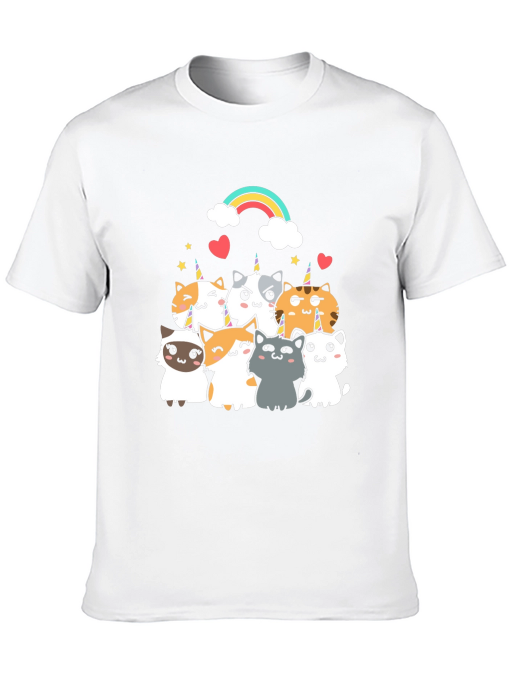 Cute Unicorn Cat T-Shirt - Black