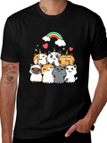 Cute Unicorn Cat T-Shirt - Black