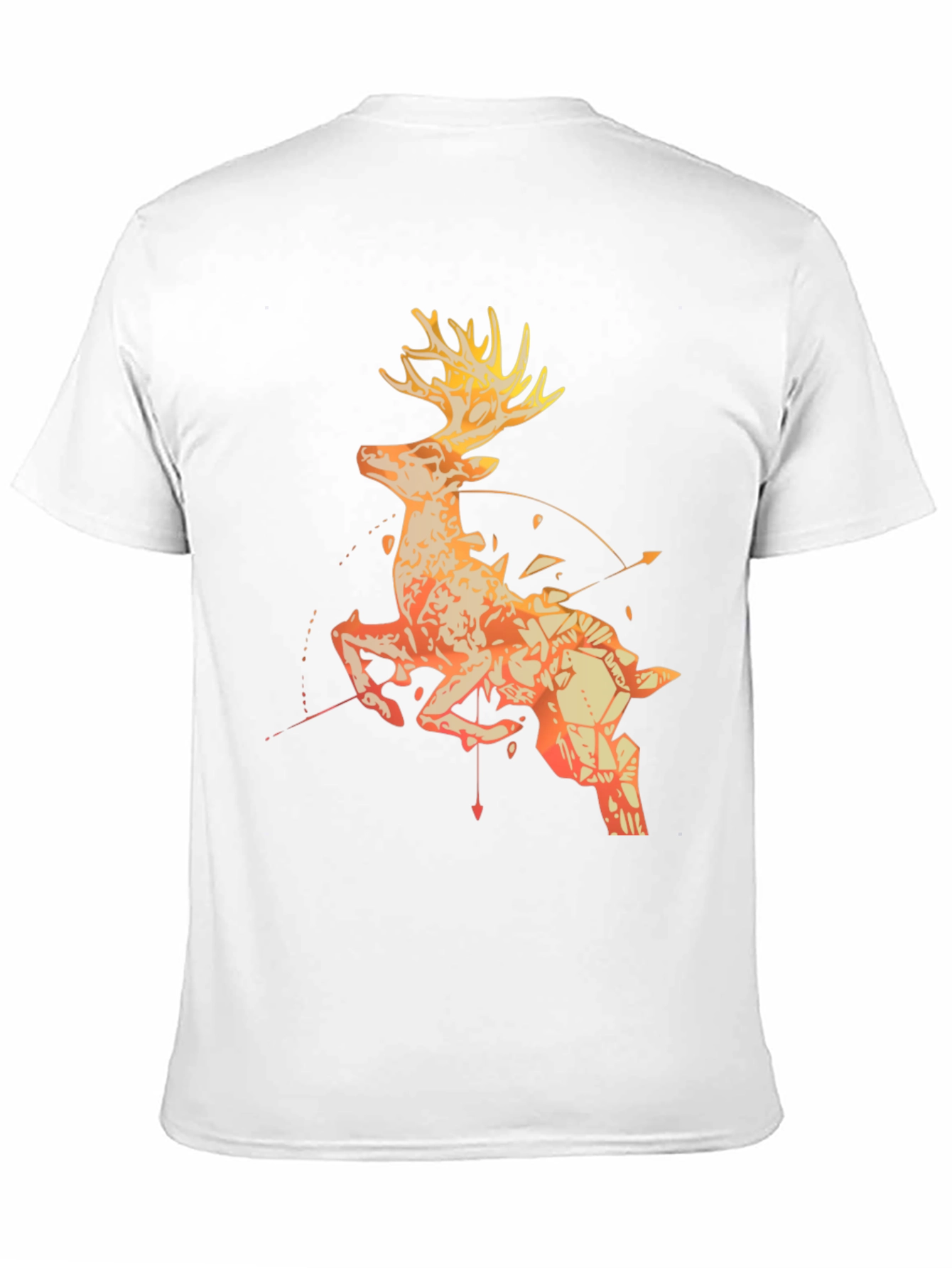 Geometric Deer Graphic Tee - Black