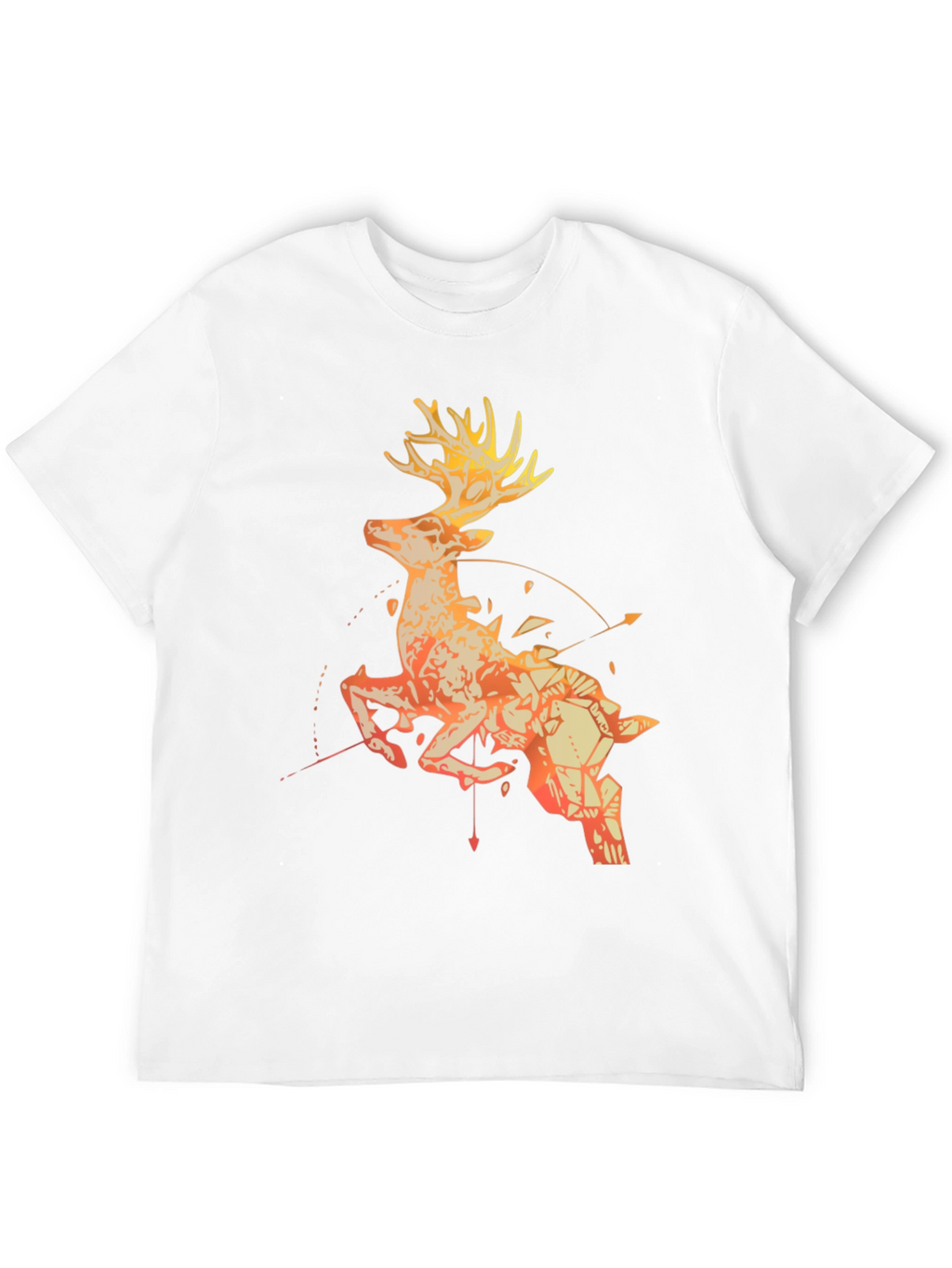 Geometric Deer Graphic Tee - Black