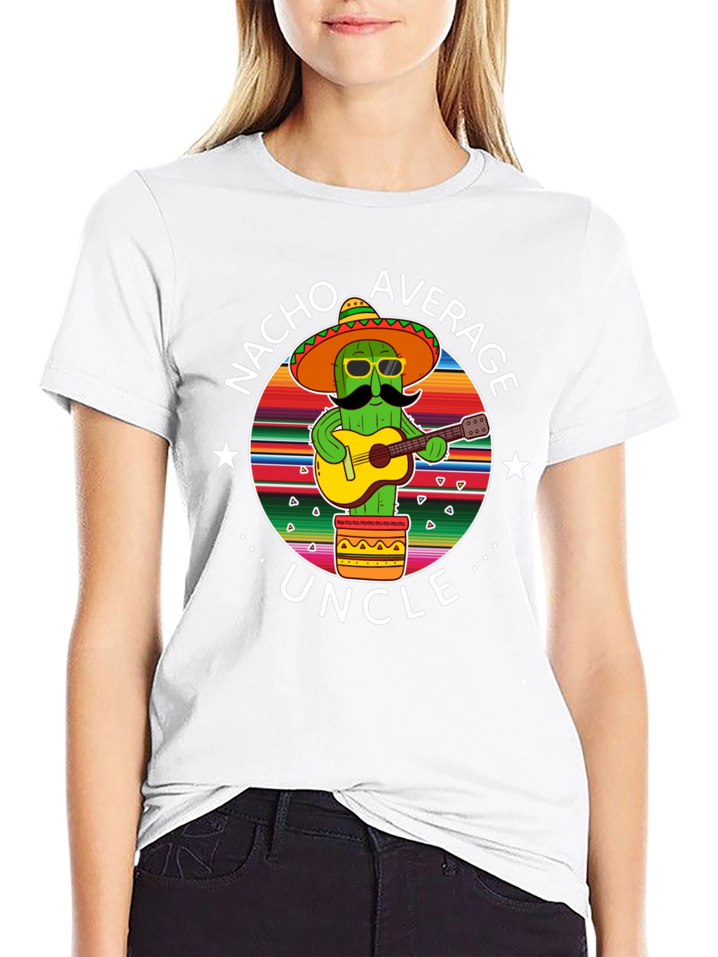 Nacho Average Uncle Cactus Graphic T-Shirt
