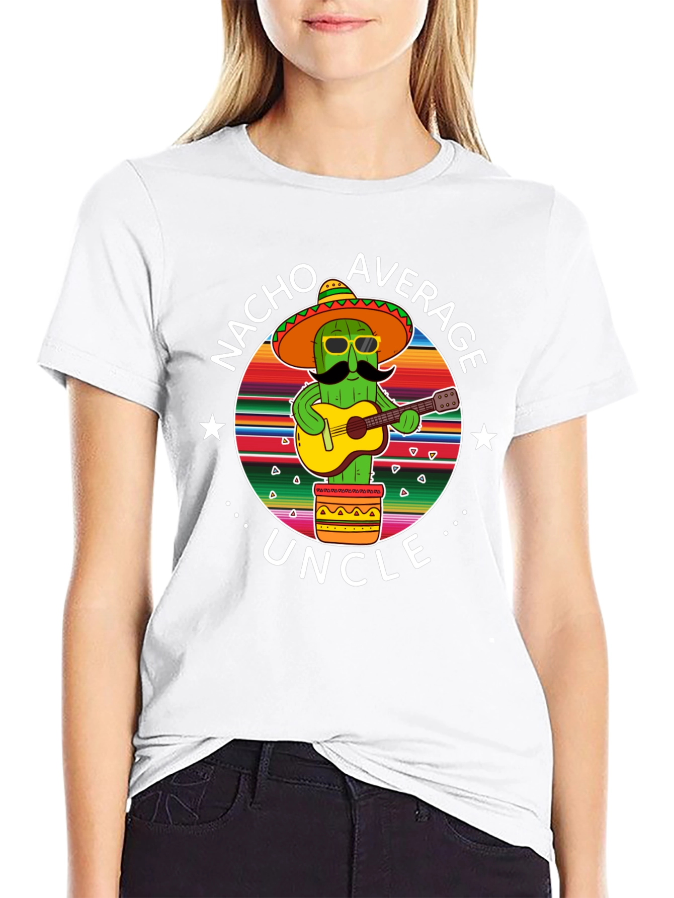Nacho Average Uncle Cactus Graphic T-Shirt