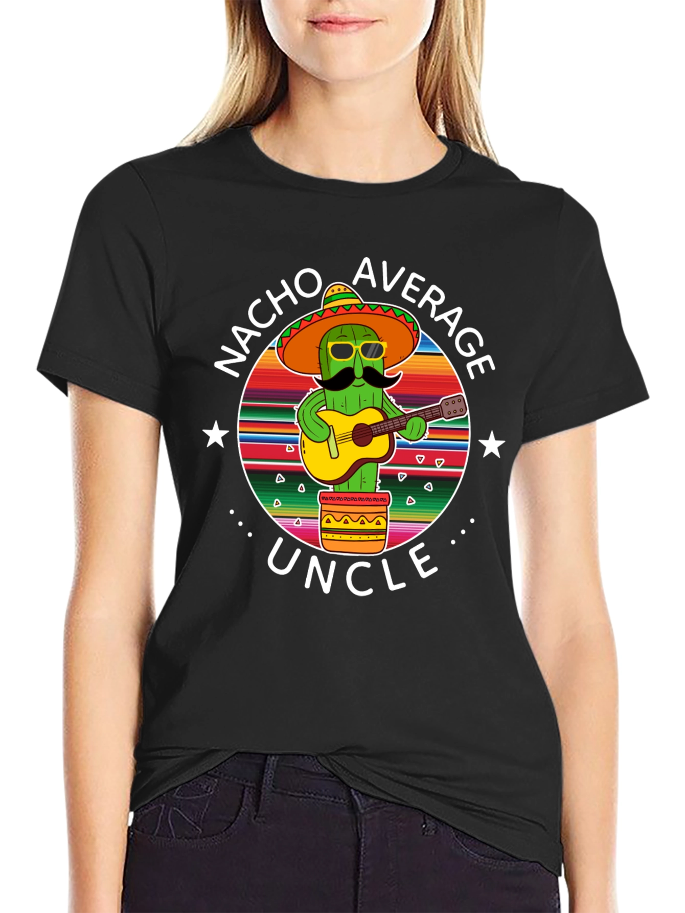Nacho Average Uncle Cactus Graphic T-Shirt
