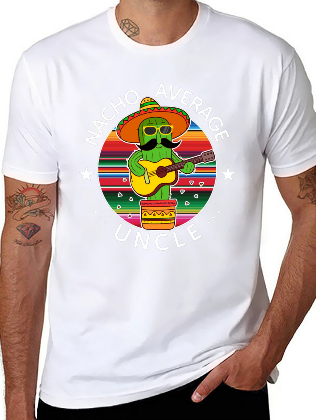 Nacho Average Uncle Cactus Graphic T-Shirt