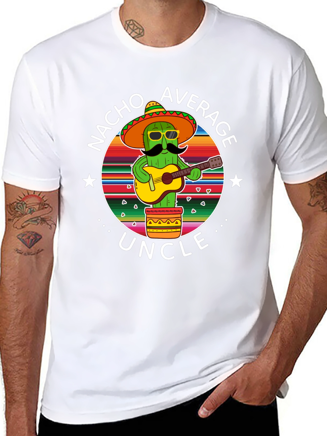 Nacho Average Uncle Cactus Graphic T-Shirt