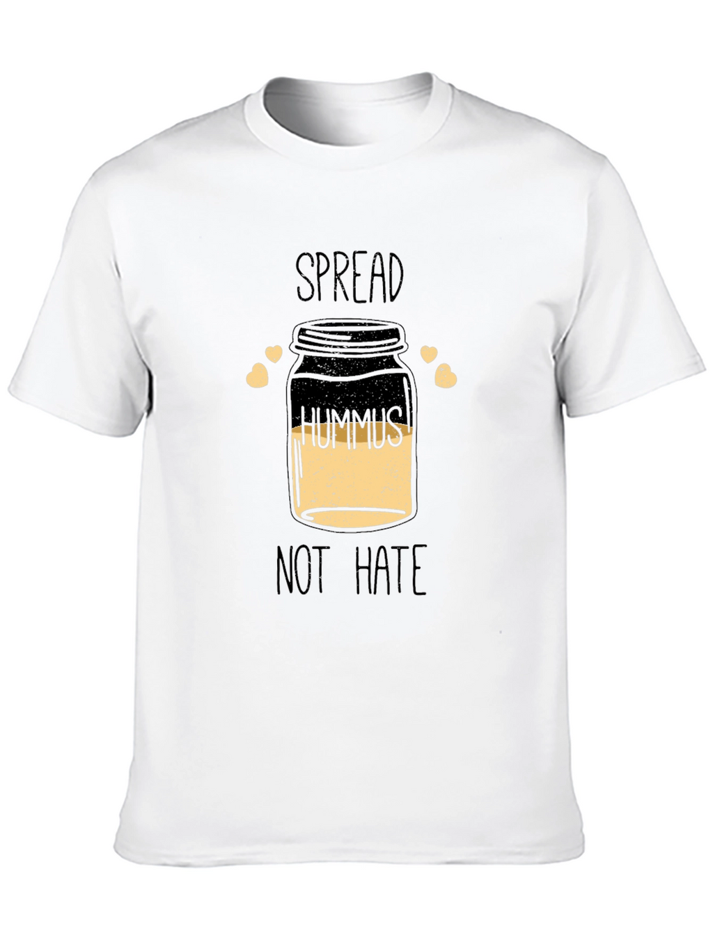 Spread Hummus Not Hate Black Graphic T-Shirt