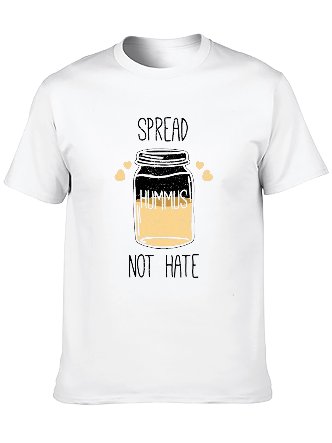 Spread Hummus Not Hate Black Graphic T-Shirt
