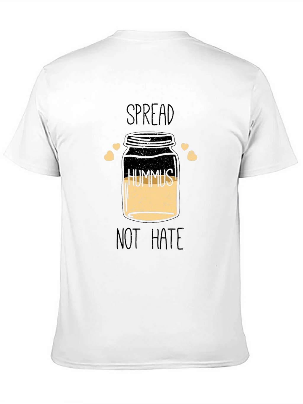 Spread Hummus Not Hate Black Graphic T-Shirt