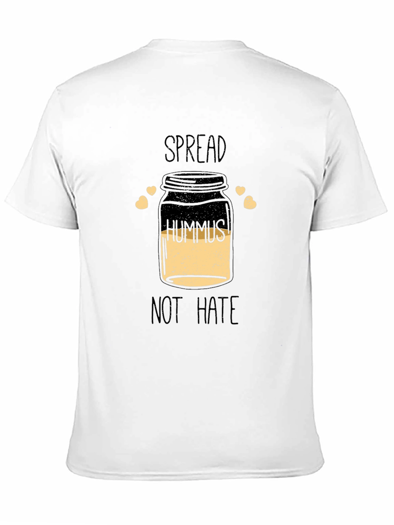 Spread Hummus Not Hate Black Graphic T-Shirt