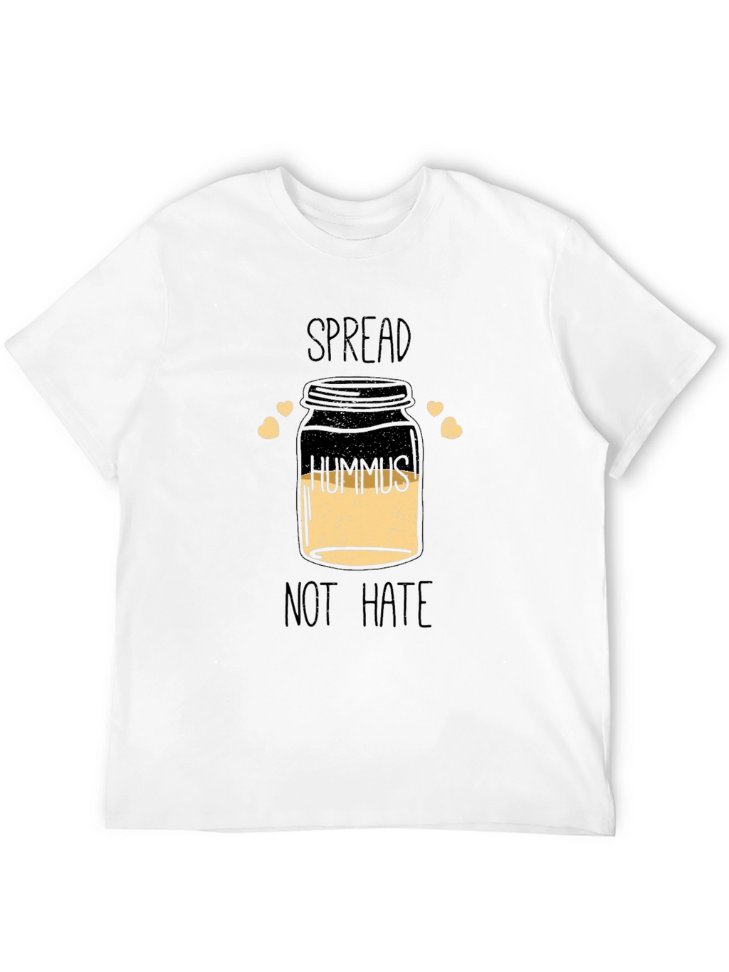 Spread Hummus Not Hate Black Graphic T-Shirt