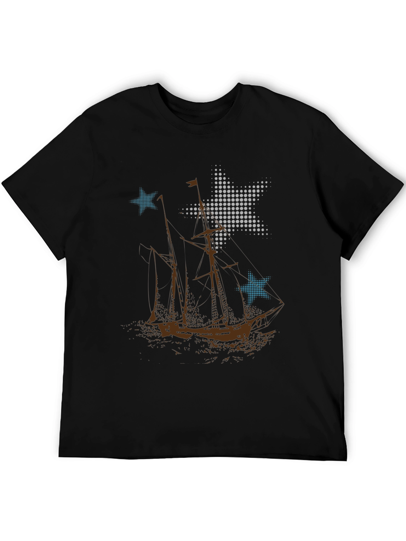 Nautical Stars & Sailboat Graphic T-Shirt