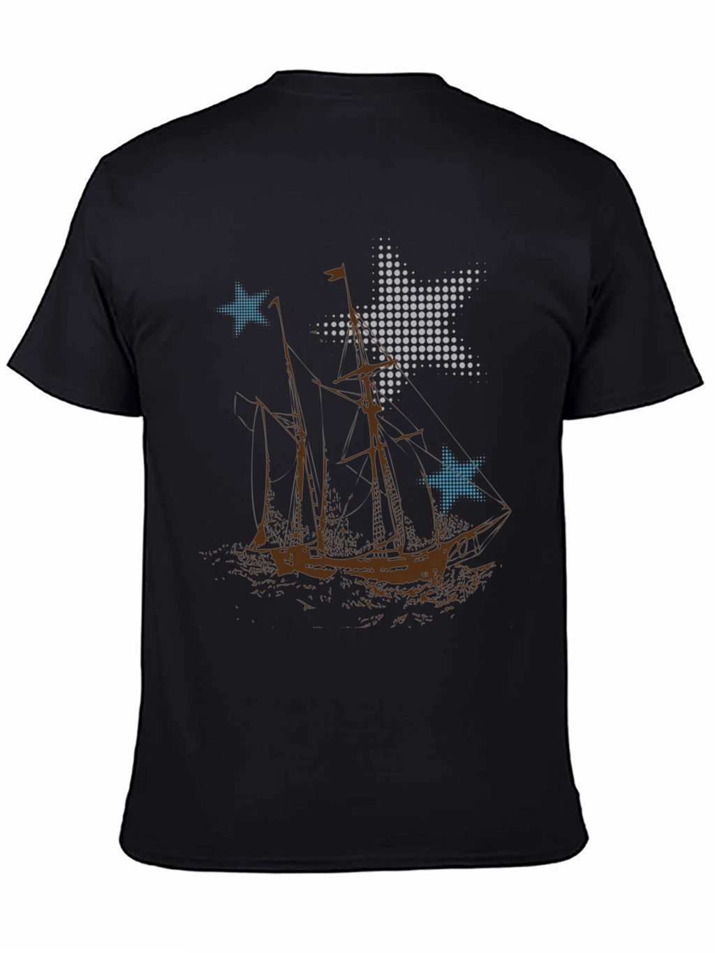 Nautical Stars & Sailboat Graphic T-Shirt