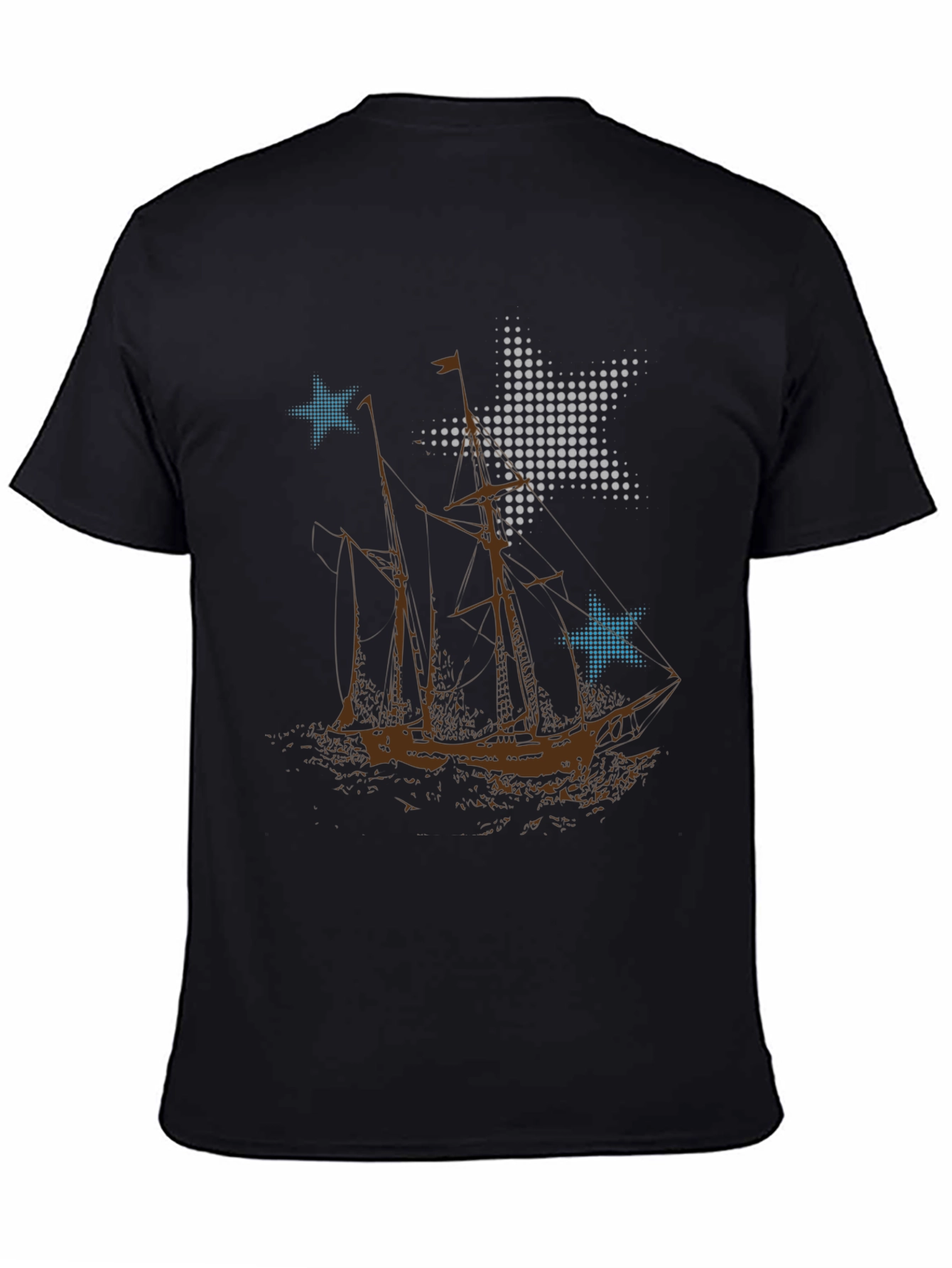 Nautical Stars & Sailboat Graphic T-Shirt