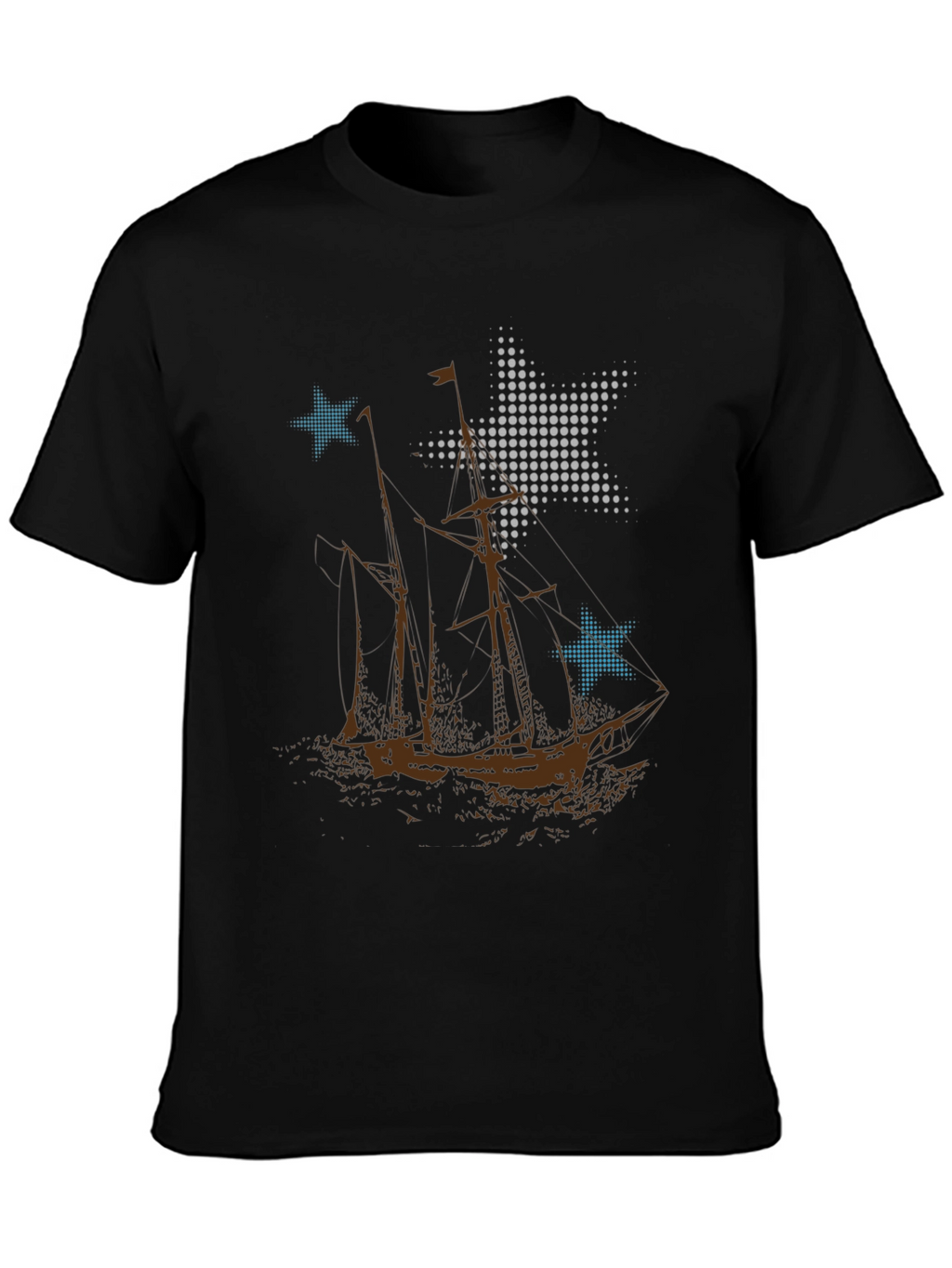 Nautical Stars & Sailboat Graphic T-Shirt