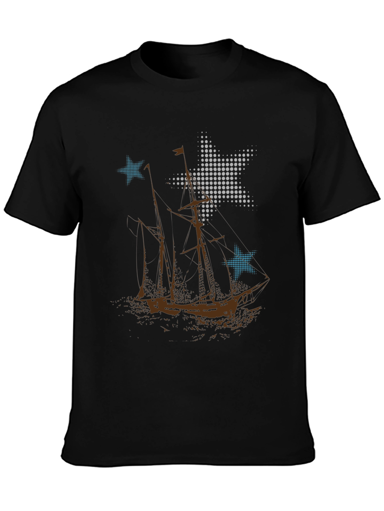 Nautical Stars & Sailboat Graphic T-Shirt