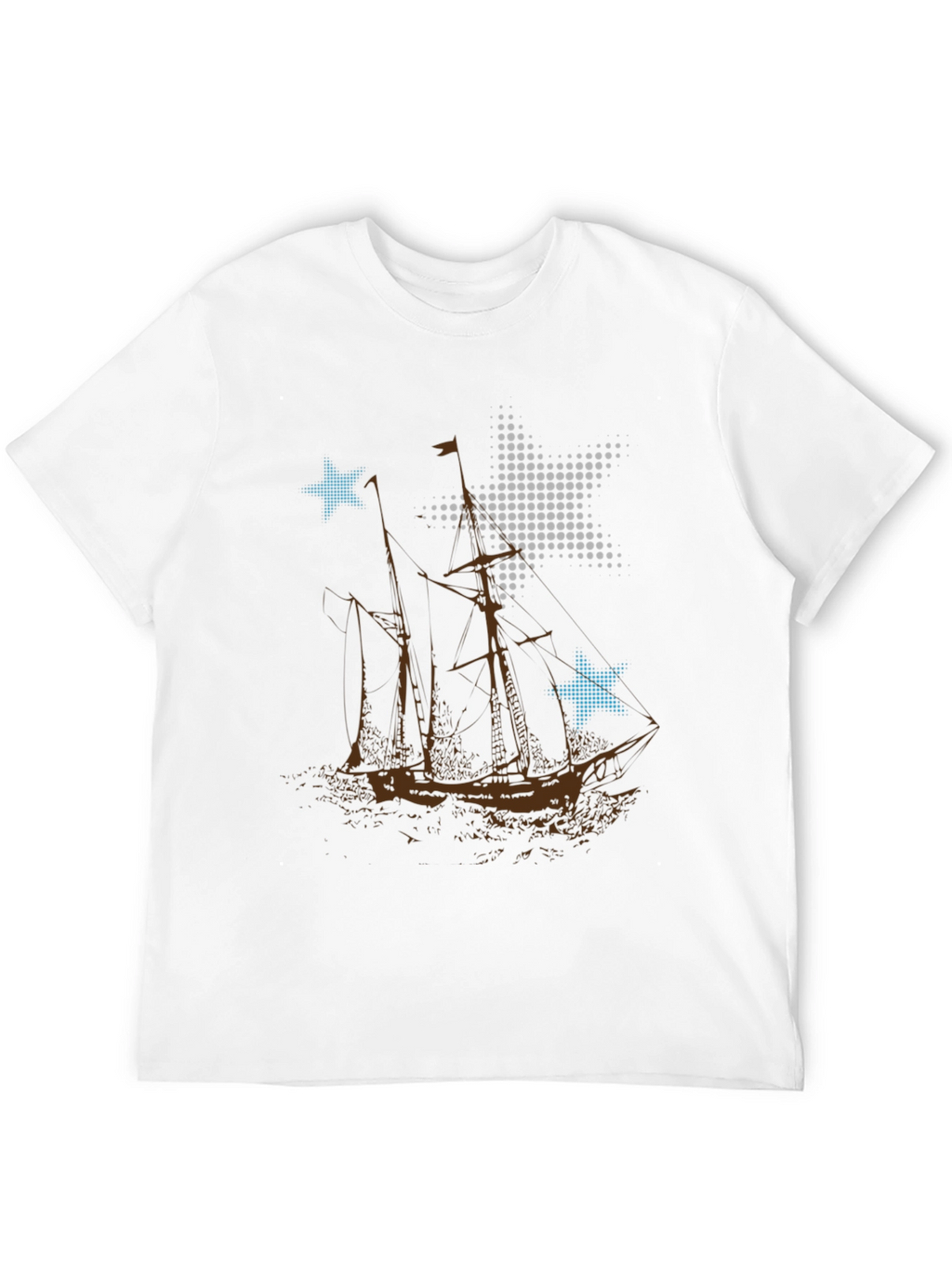Nautical Stars & Sailboat Graphic T-Shirt