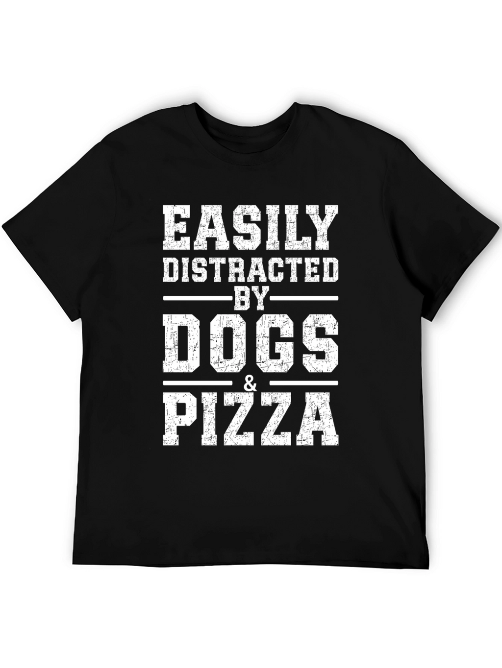 Easily Distracted By Dogs & Pizza Graphic T-Shirt