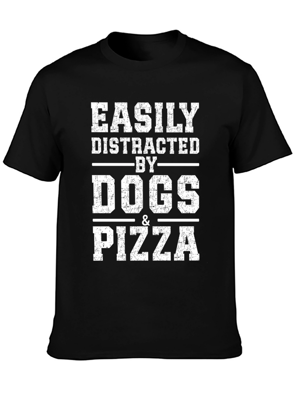 Easily Distracted By Dogs & Pizza Graphic T-Shirt