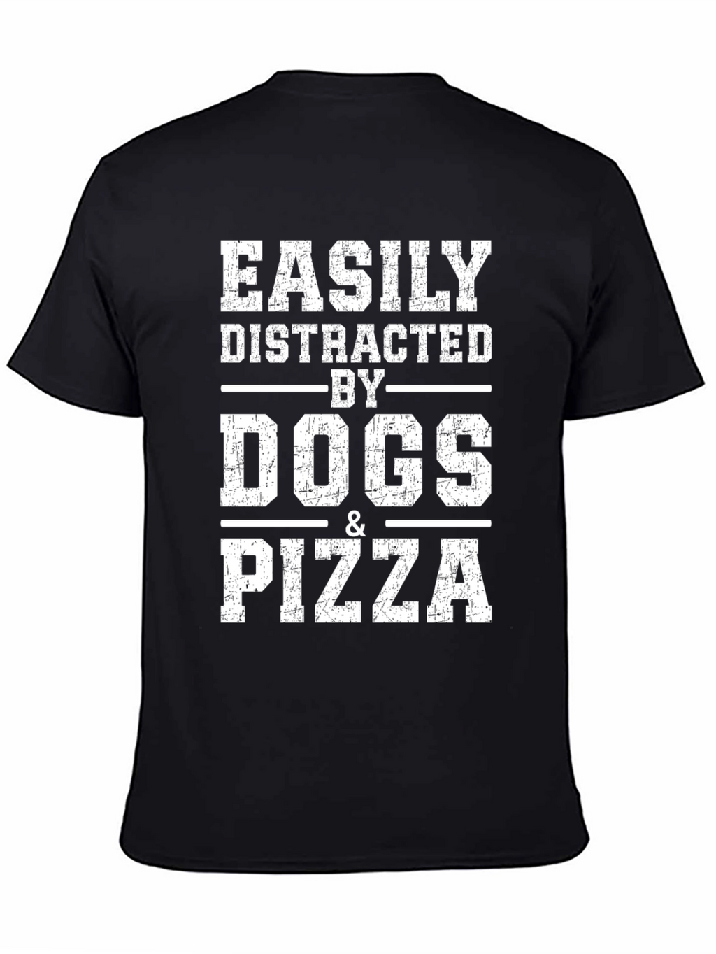 Easily Distracted By Dogs & Pizza Graphic T-Shirt