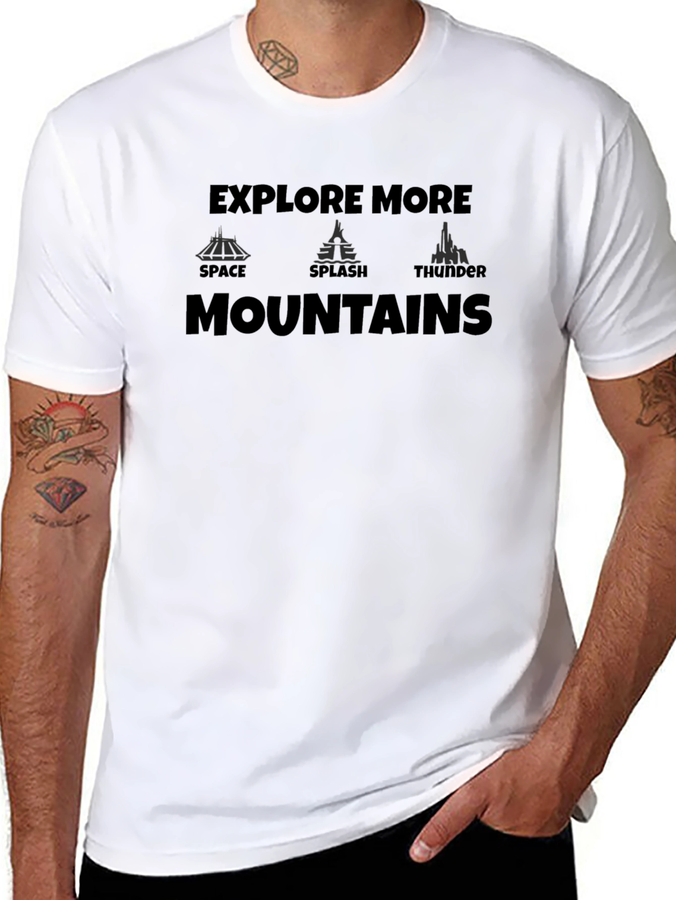 Explore More Mountains Black Graphic T-Shirt