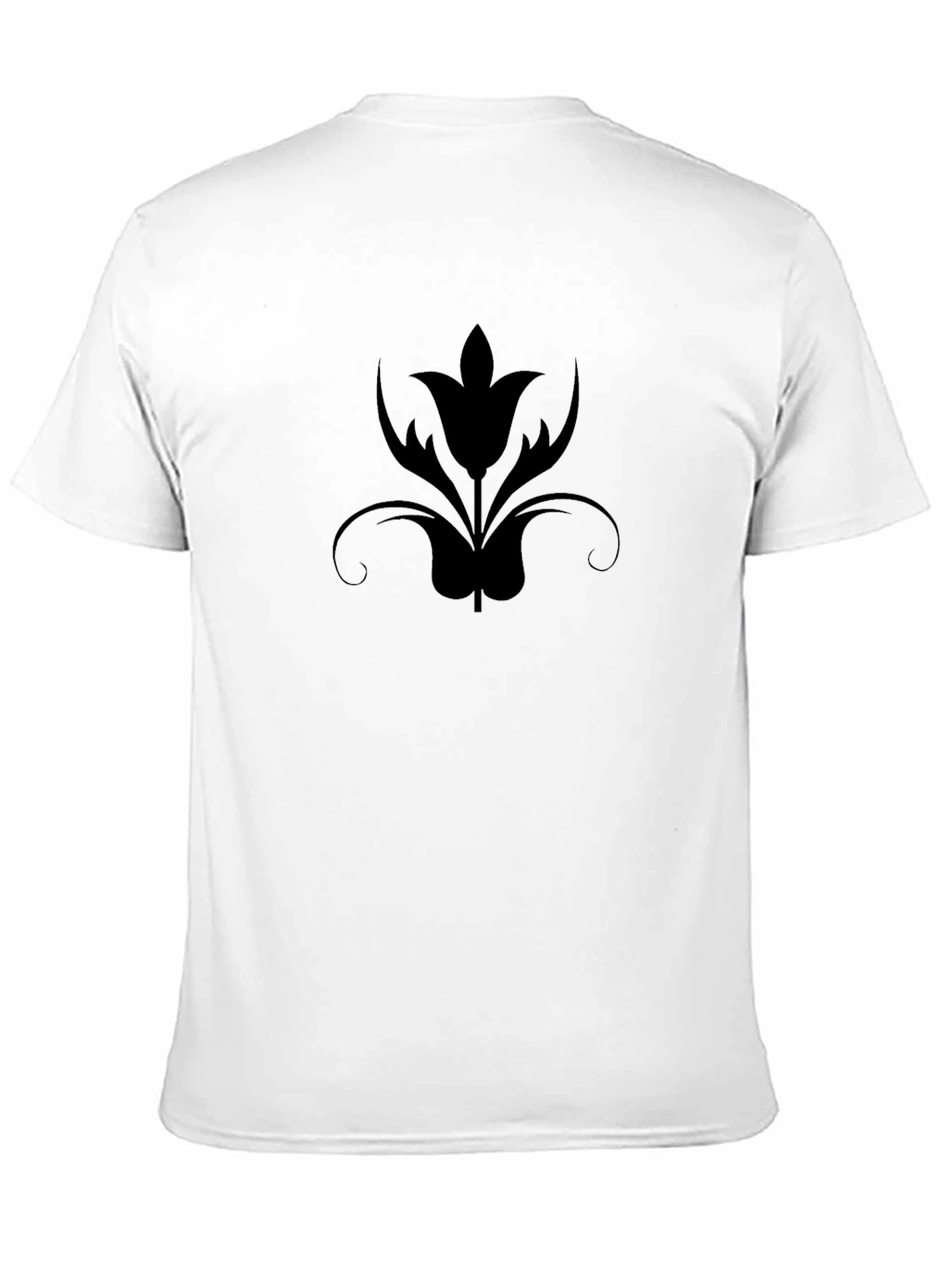 Mens Black T-Shirt with Floral Design