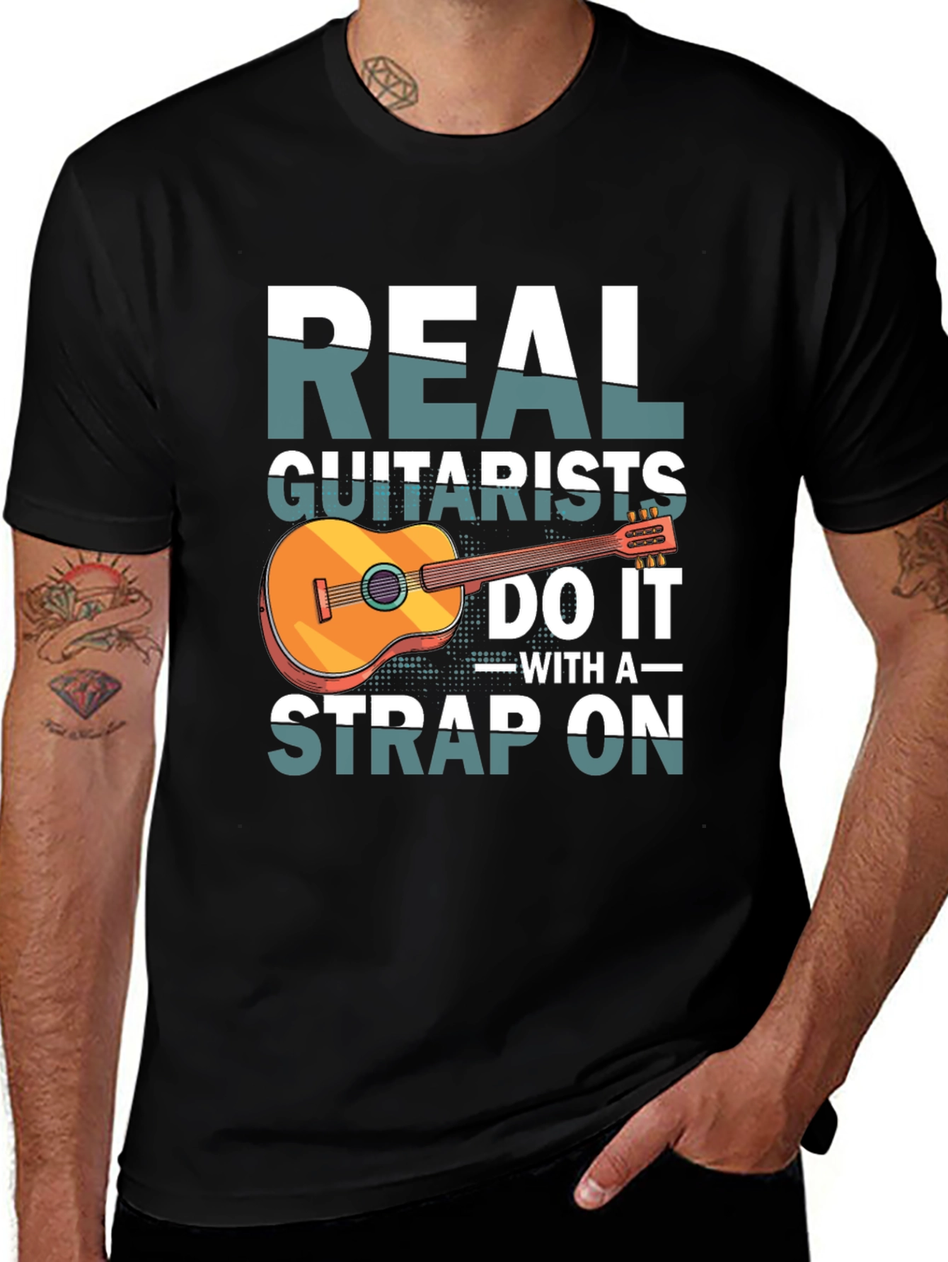 Real Guitarists Do It With a Strap On T-Shirt
