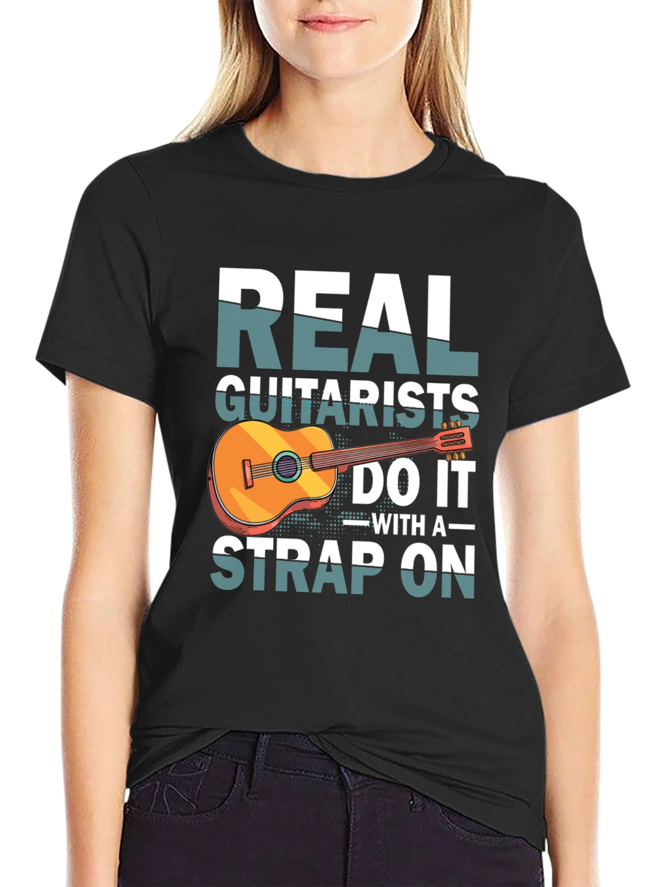Real Guitarists Do It With a Strap On T-Shirt