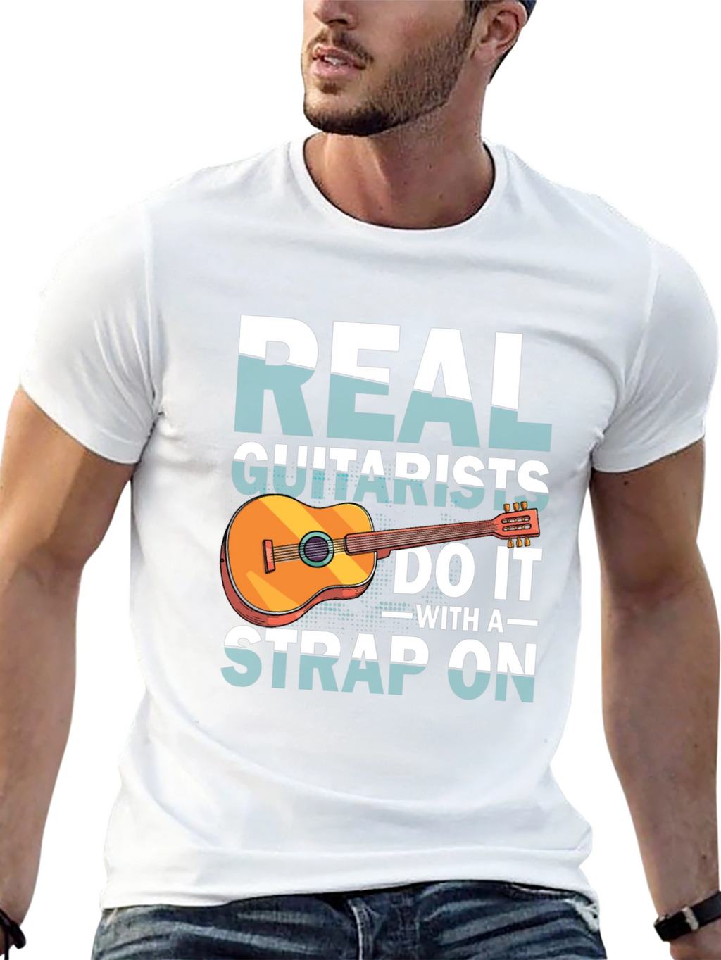 Real Guitarists Do It With a Strap On T-Shirt