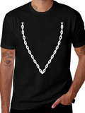 Chain Print Black T-Shirt - Statement Tee