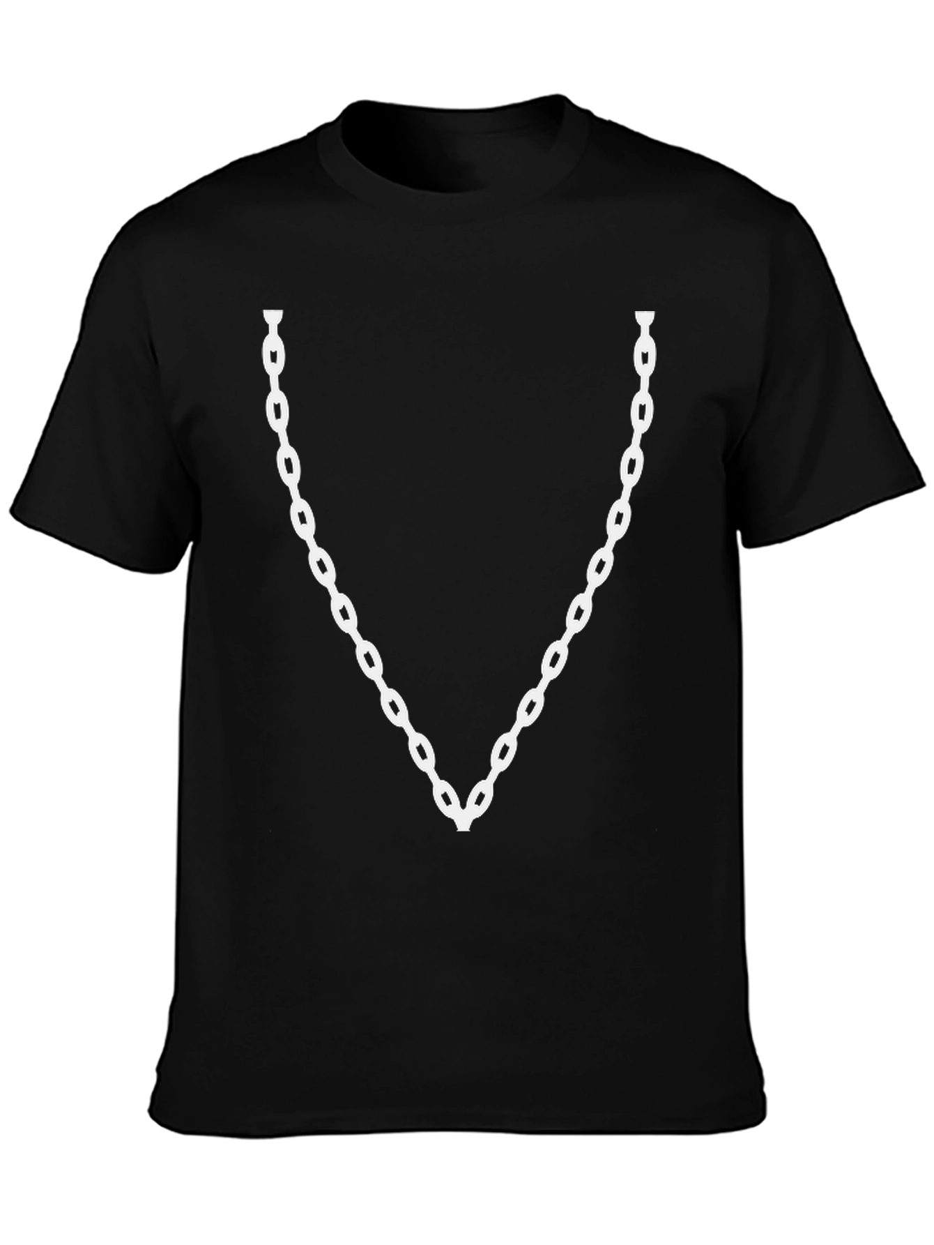 Chain Print Black T-Shirt - Statement Tee
