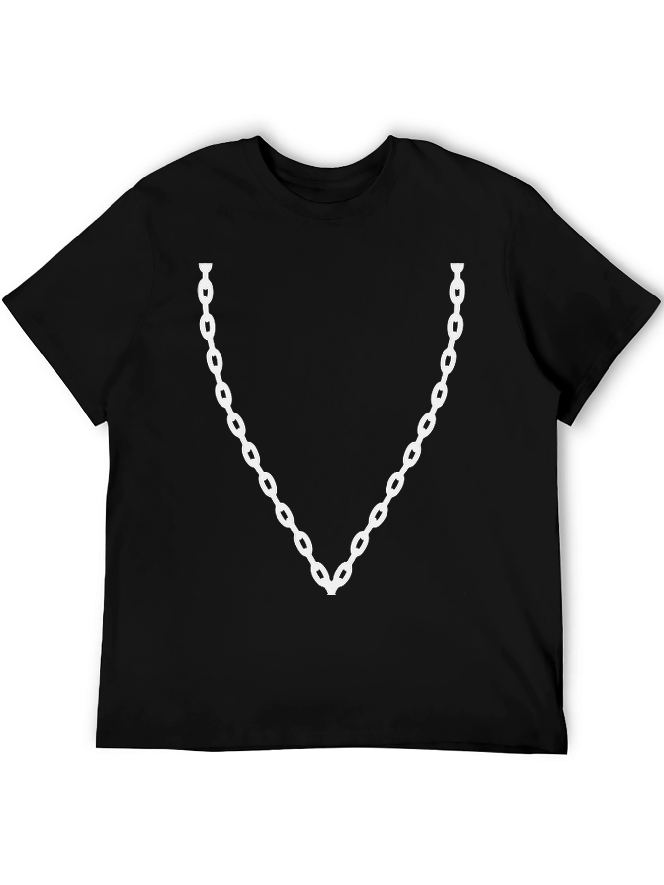 Chain Print Black T-Shirt - Statement Tee