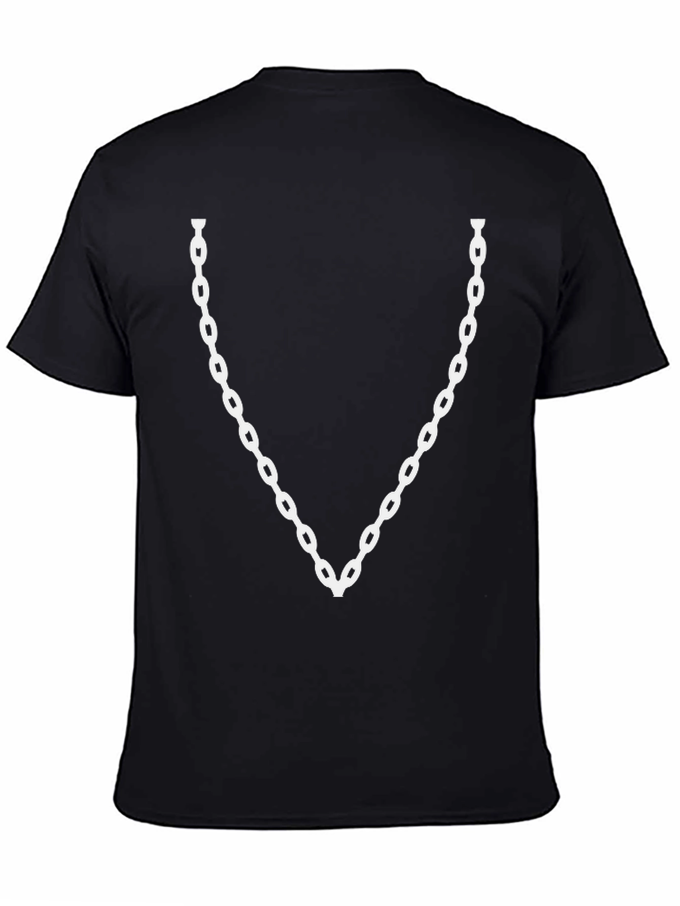 Chain Print Black T-Shirt - Statement Tee