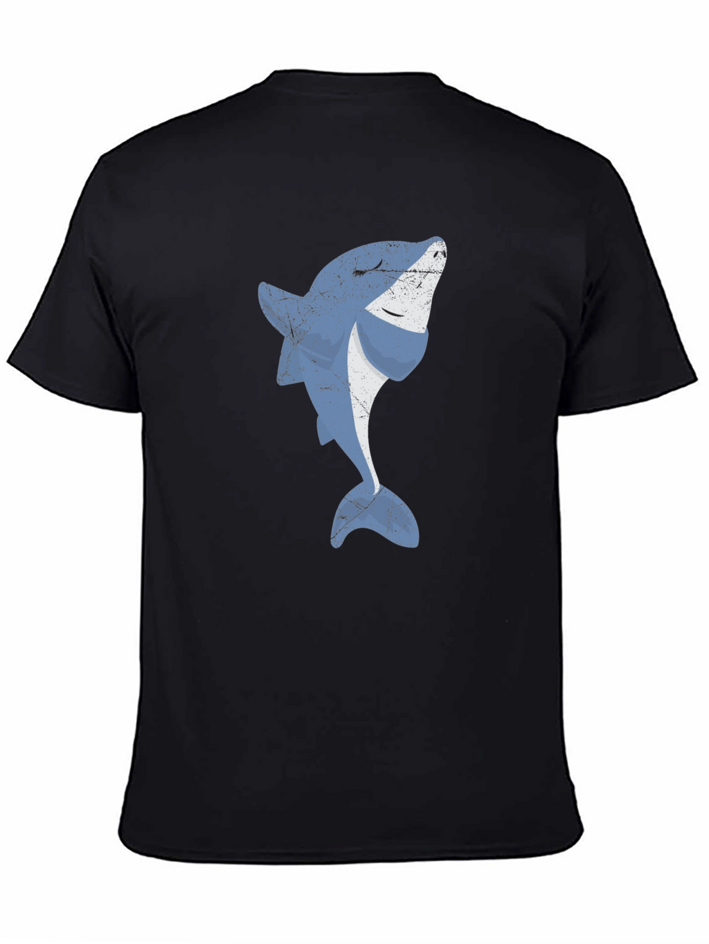 Cool Shark Graphic Print Black T-Shirt