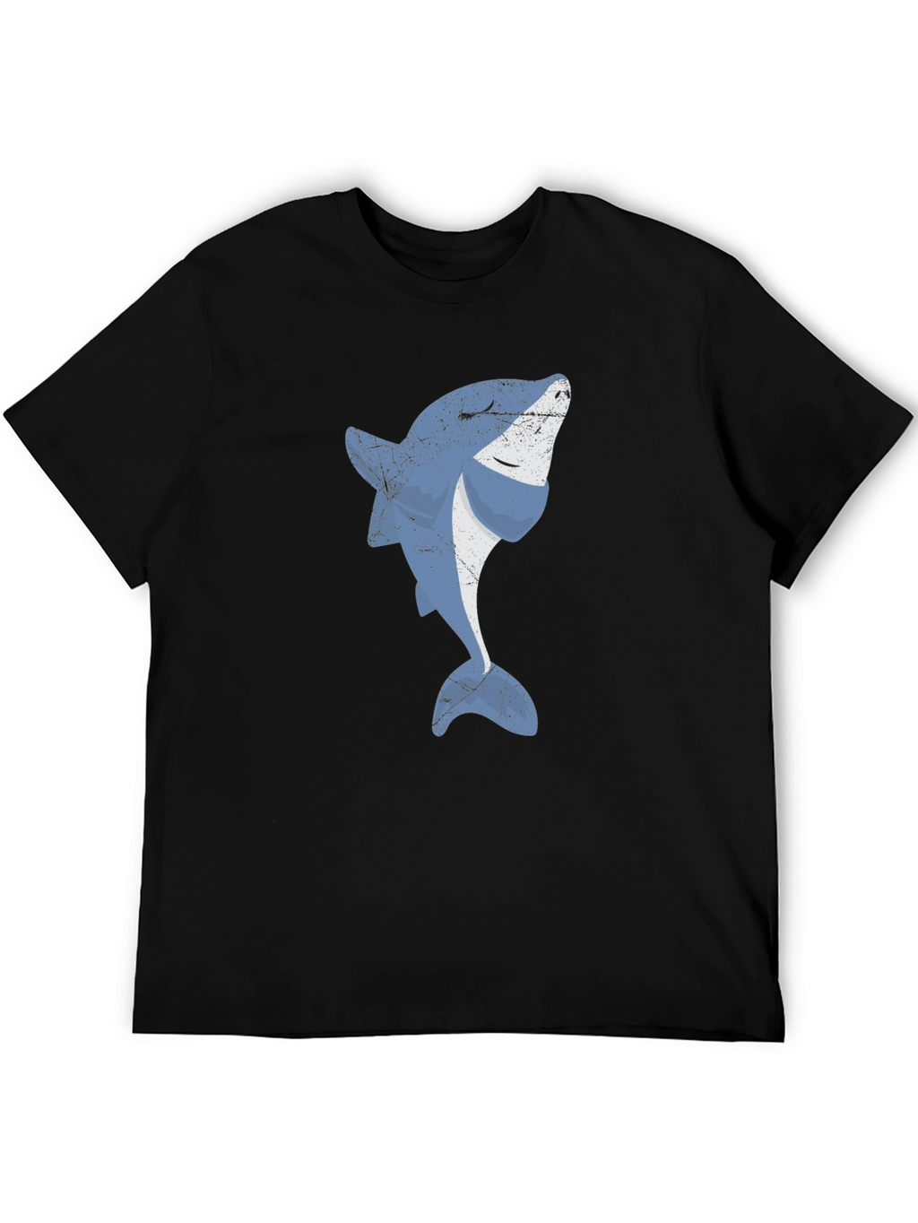 Cool Shark Graphic Print Black T-Shirt
