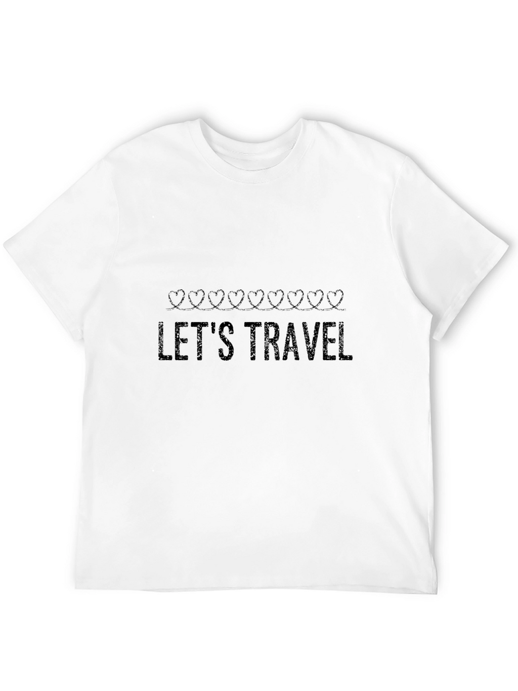 Lets Travel Heart String Black Tee