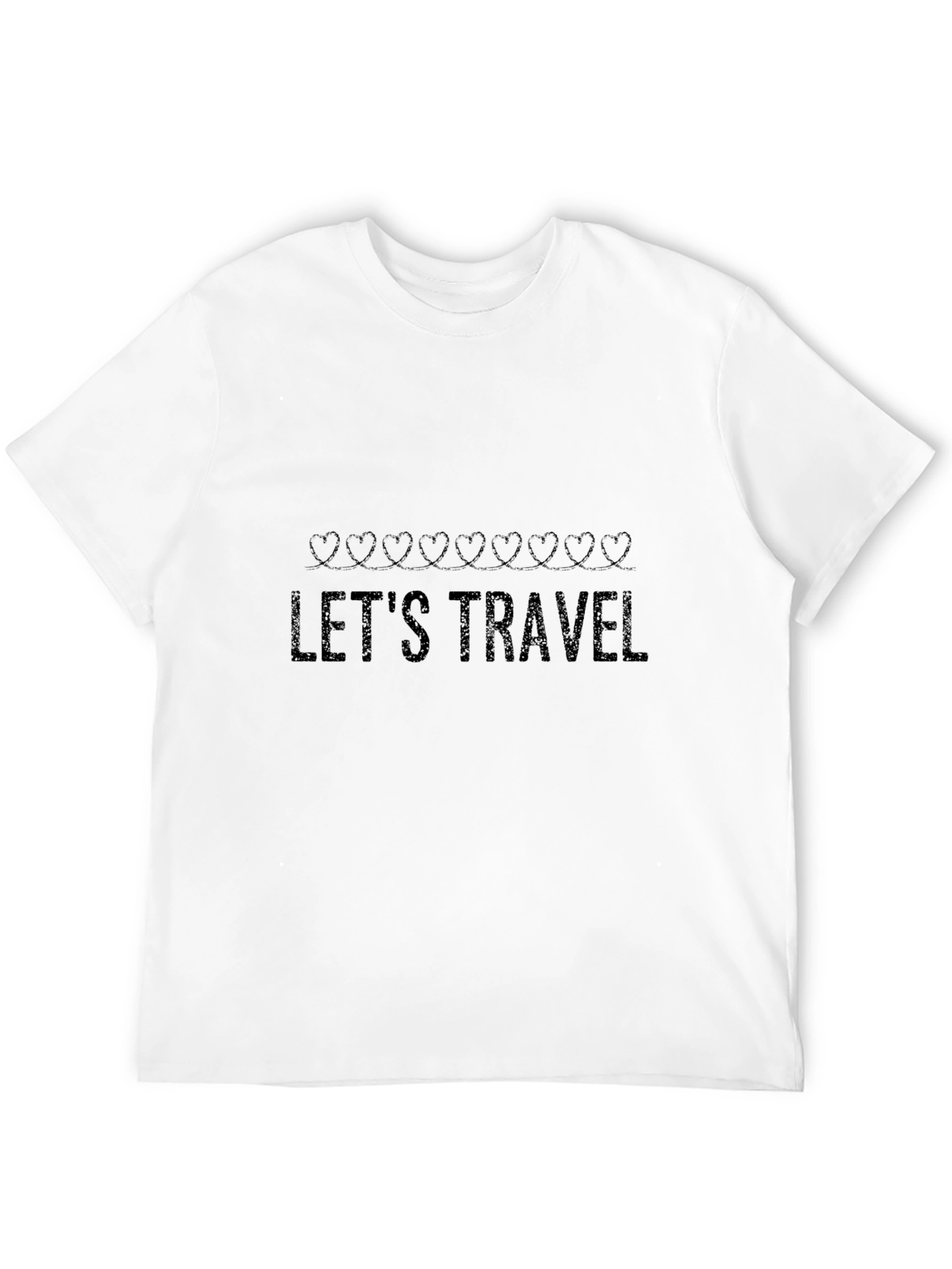 Lets Travel Heart String Black Tee