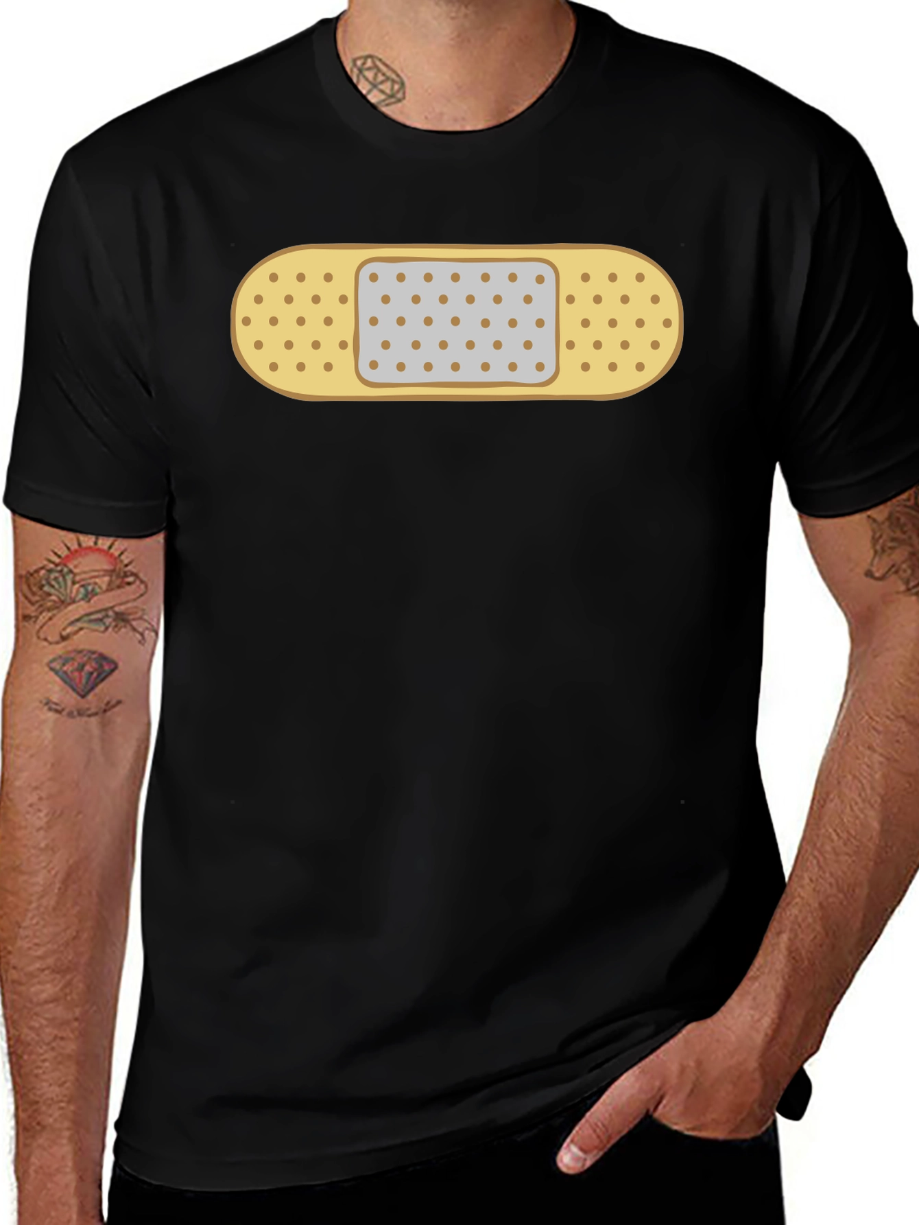 Bandage Graphic Black T-Shirt
