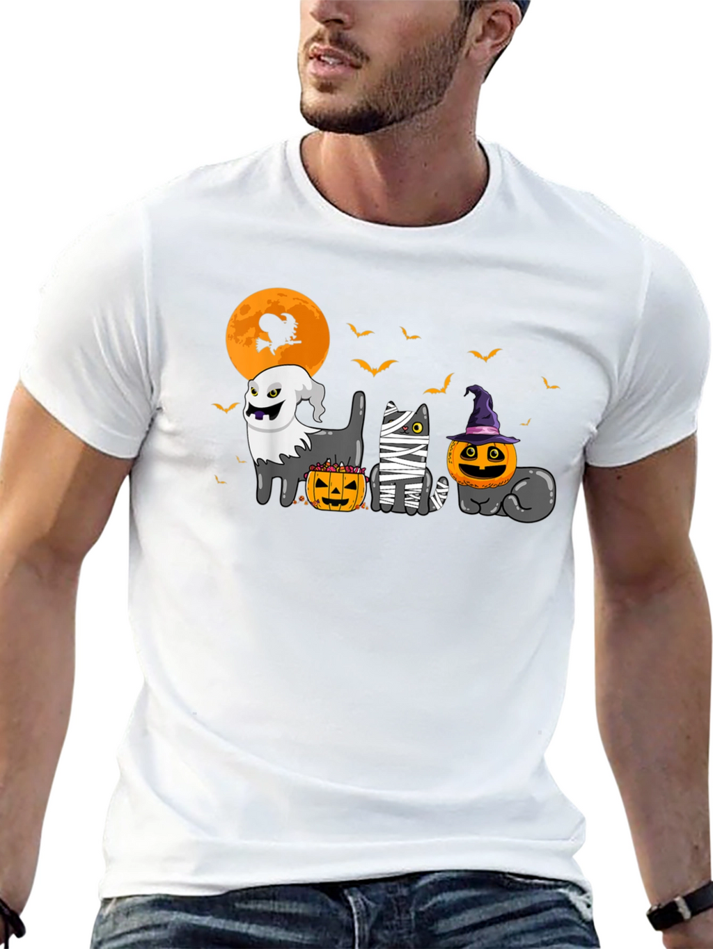 Halloween Cats Graphic T-Shirt