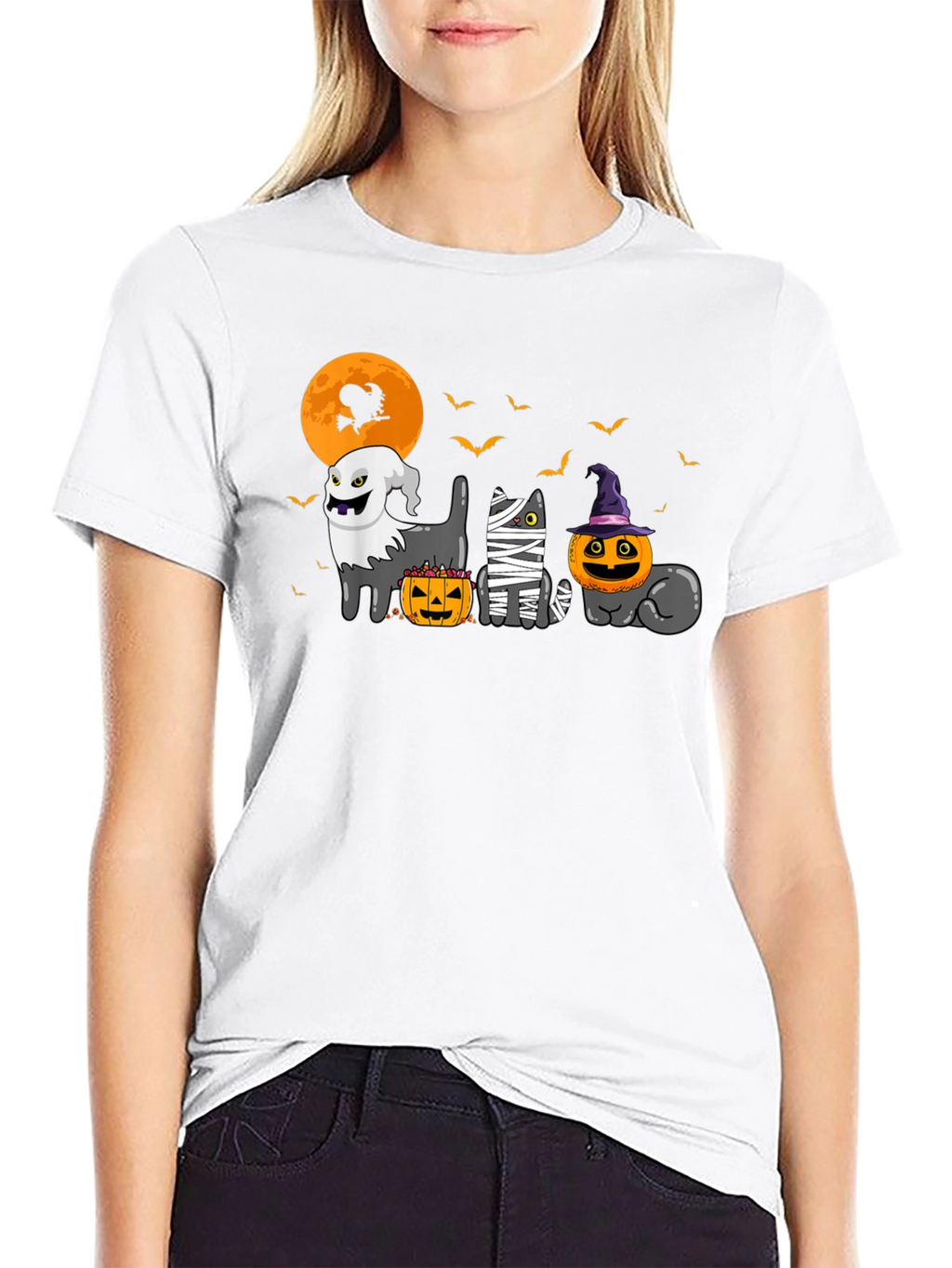 Halloween Cats Graphic T-Shirt