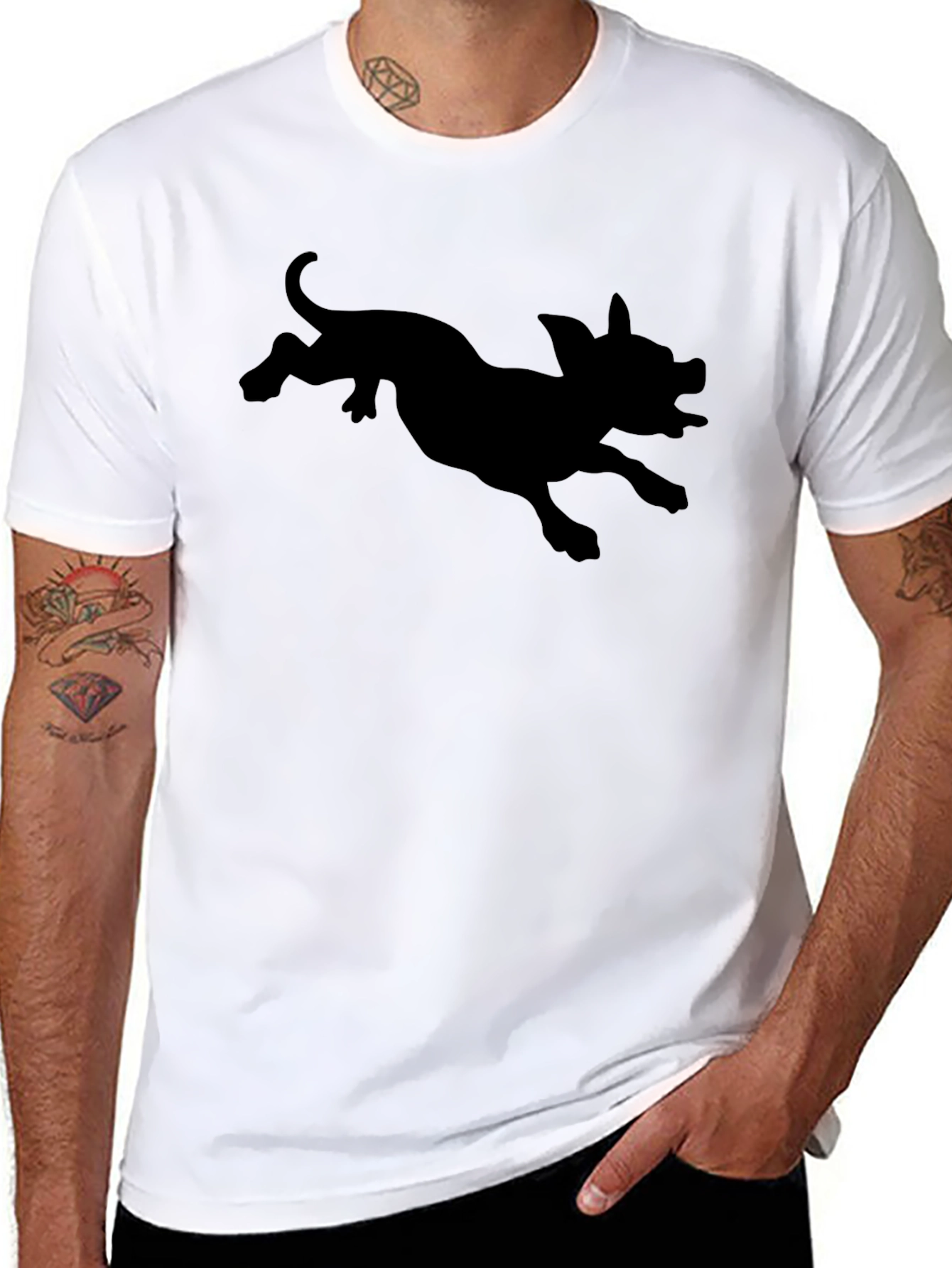 Black Pig Silhouette Graphic Tee - Unisex