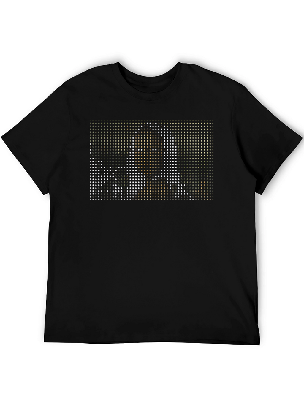Abstract Pixel Art Graphic Print Black T-Shirt