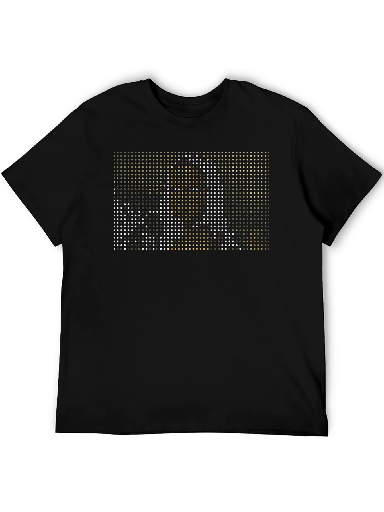Abstract Pixel Art Graphic Print Black T-Shirt