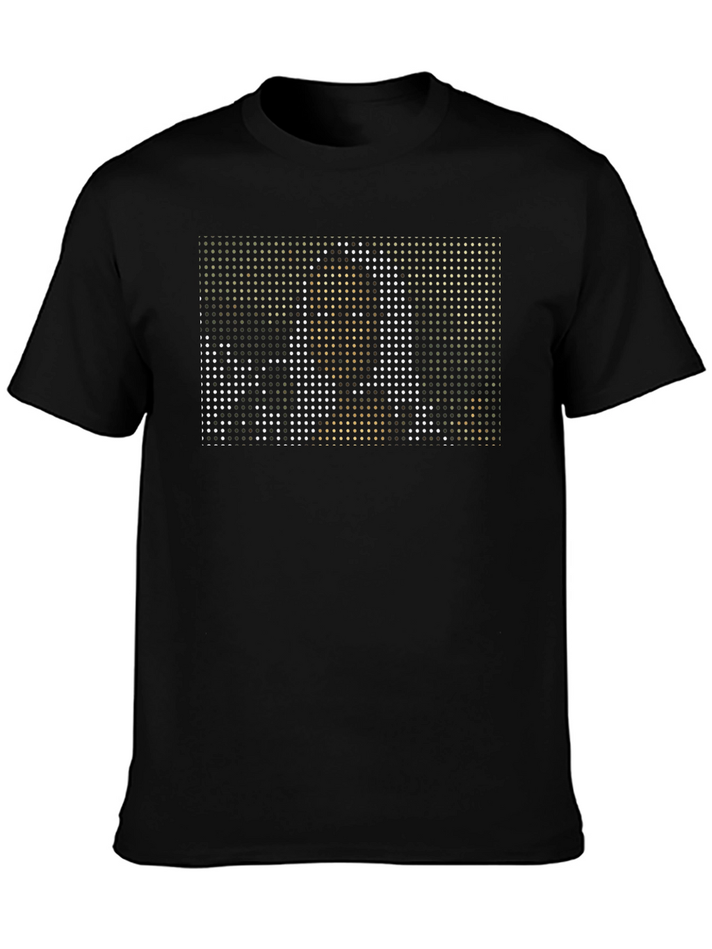 Abstract Pixel Art Graphic Print Black T-Shirt