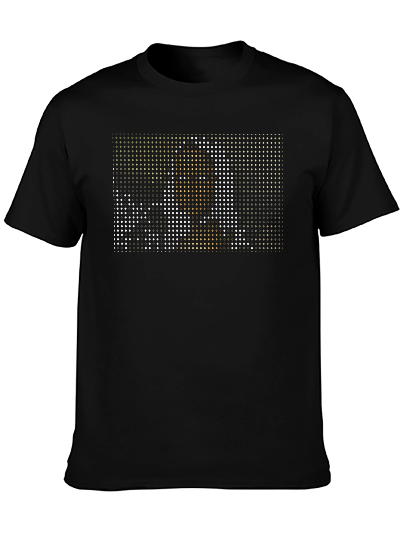 Abstract Pixel Art Graphic Print Black T-Shirt