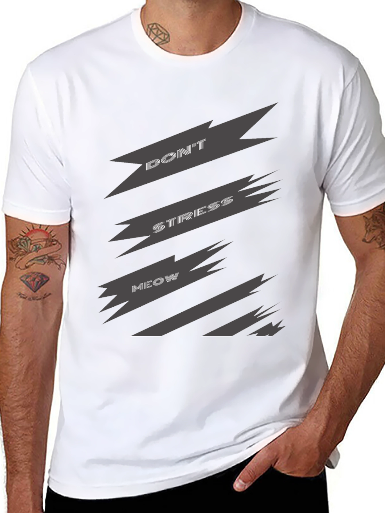 Dont Stress Meow Graphic Tee - Relaxed Fit