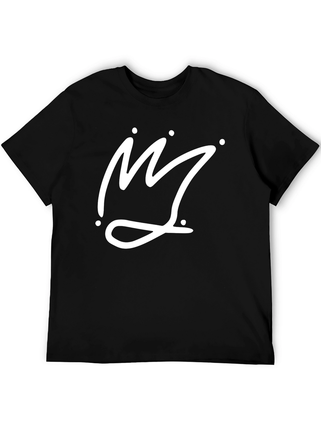 Crown Graphic Tee - Black Cotton Casual T-Shirt