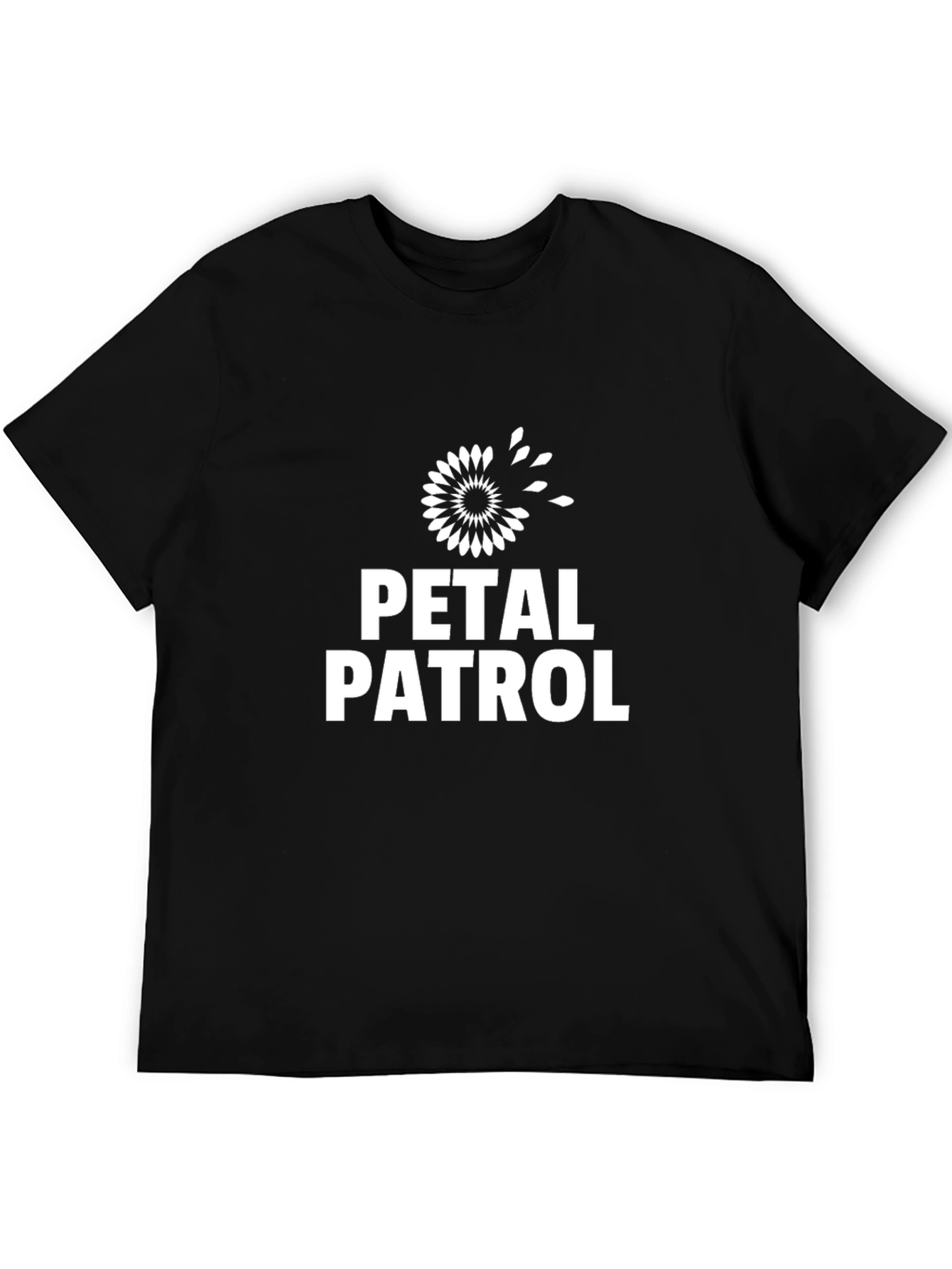 Petal Patrol Graphic Tee - Black Cotton T-Shirt