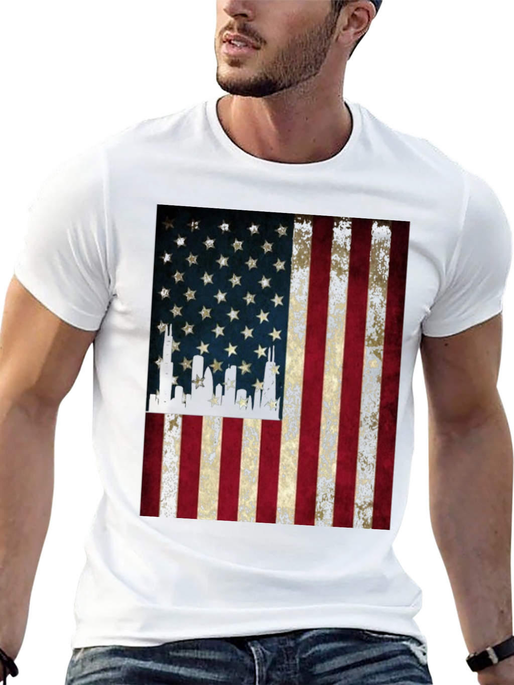 American Flag Graphic Tee - Patriotic Design